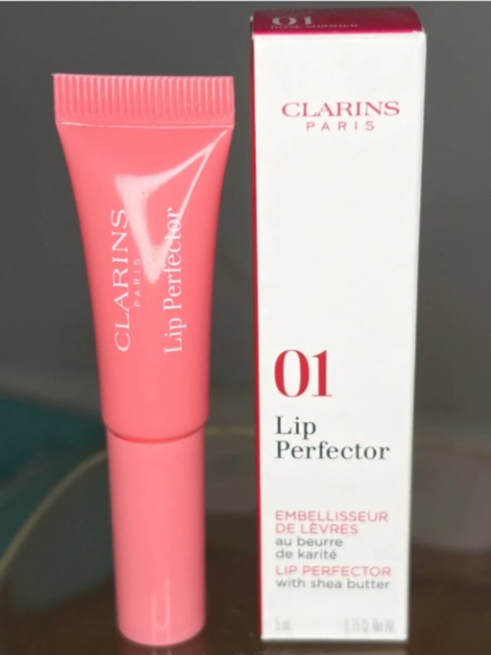 Clarins Lip Perfector 01 Rose Shimmer